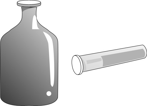 Testtube and bottle; Testtube, Laboratory, Equipment