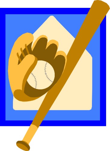 Baseball bat and glove; Baseball, Ball
