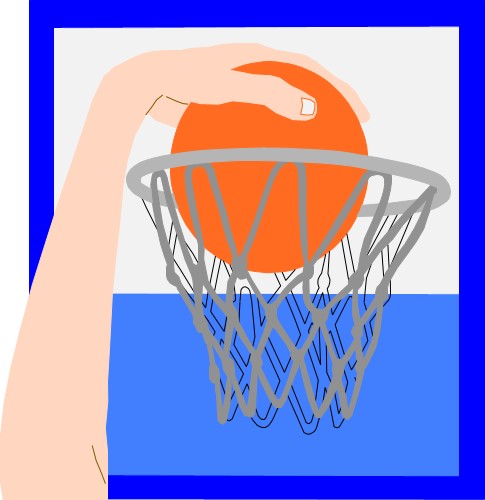 Dunking a basket ball; Basket ball