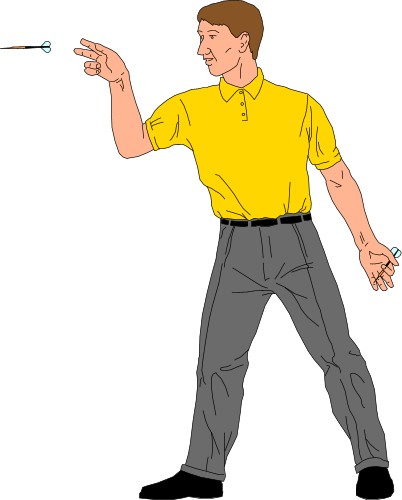 Man throwing a dart; Darts