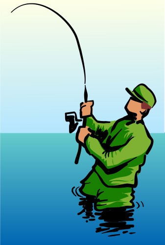 Fisherman; Water, Rod, Catch, Fish, Line, Reel, Sport