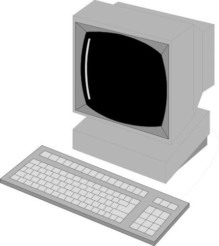 Computer monitor and keyboard; Technology