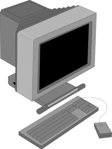 Technology: Computer monitor and keyboard