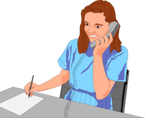 Technology: Woman talking on the telephone