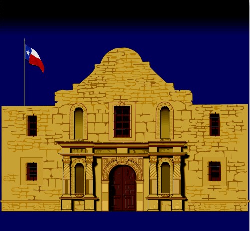 Alamo Texas; Travel, United, States, Totem, Graphics, Alamo, Texas