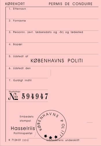 Danish Driver's License; Travel