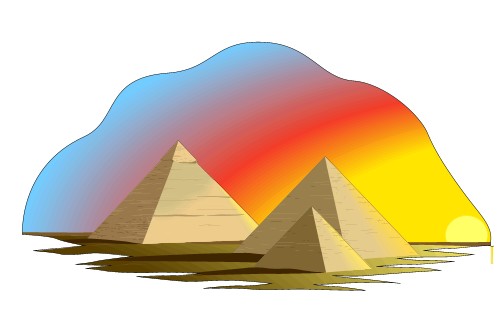 Pyramids; Travel, Africa, Totem, Graphics, Pyramids