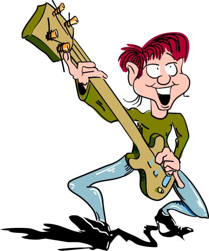 Cartoon Guitarist; Guitarist, Guitar, Performer, Music
