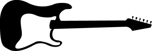Black guitar; Music, Silhouette, Instrument, Guitar, Fender