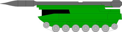 Mobile rocket launcher; Launcher, Military, Vehicle, Tracks, Missile