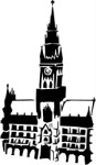 Black & white image of church, Buildings, views: 4908