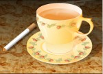 Cup of coffee and cigarette, Corel Xara