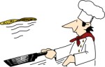 Chef tossing a pancake, Cartoons, views: 5727