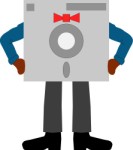 Floppy disc with arms and legs, Cartoons