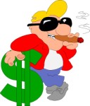 American man with fat cigar, Cartoons
