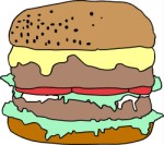 Double-decker beef burger, Food
