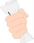 Grasping a roll of paper, Hands