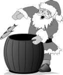 Santa with barrel, Holidays