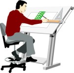 Man working at a drawing board, People, views: 6250
