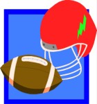 American football helmet and ball, Sport