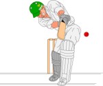 Cricketer hitting a ball, Sport