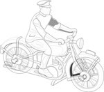 Outline drawing of a motorbike, Transport