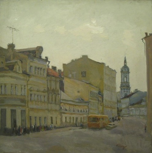 On the Balchug street; canvas, oil, 65x65 sm, 1983 year, collection