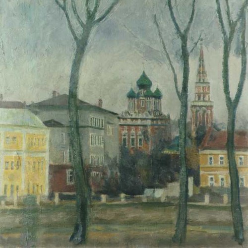 The Temple of Resurrection in Kadashi; canvas, oil, 60x60 sm, 1989 year, collection