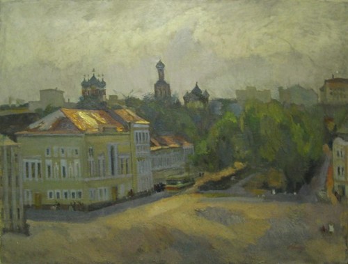 Old Moscow. City landscape: The Trubnaya place