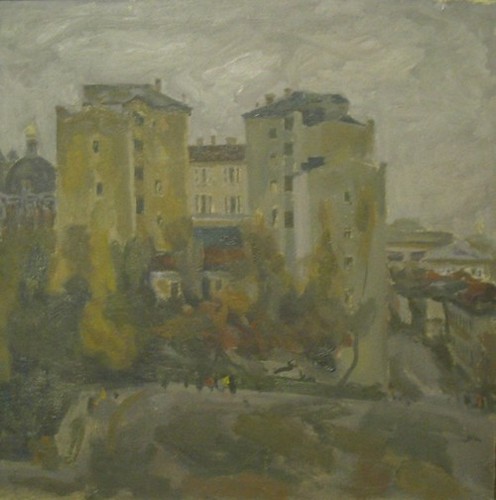 Bolshaya Ordinka. Grey day; canvas, oil, 65x65 sm, 1982 year, collection