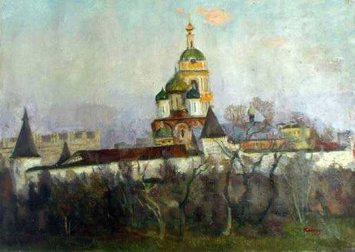 Old Moscow. City landscape: The Novo-Spassky Monastery