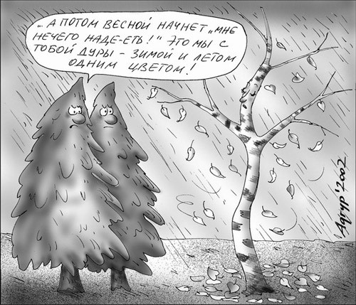 Зимой и летом; Карикатура