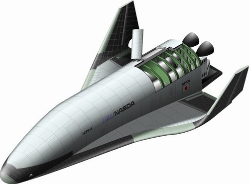 Space vehicle HOPE-X; Pilotless reusable transport device HOPE-X (H-II Orbiting Plane Experimental)