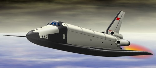Buran; The space shuttle Buran leaves into an orbit