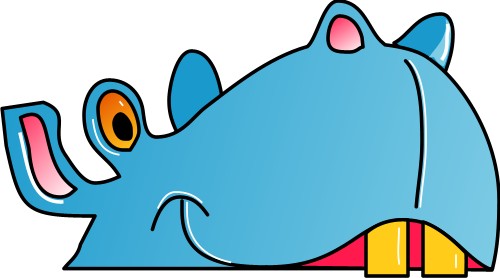 Hippopotamus; Animal, Water, Cartoon