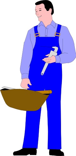 Workman with his bag of tools; Business