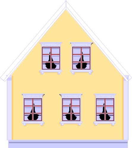 House; Window, Curtains, Architecture