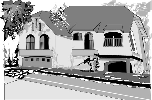 House; House, Road, Tree, Balcony, Architecture