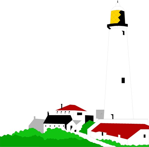 Lighthouse on cliffs; Lighthouse, Water