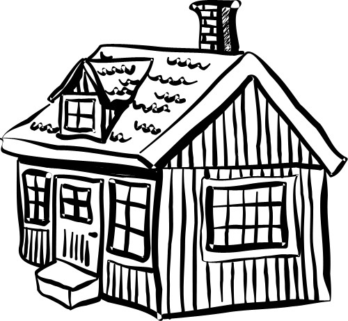 Lodge; Chimney, Door, Window, Architecture