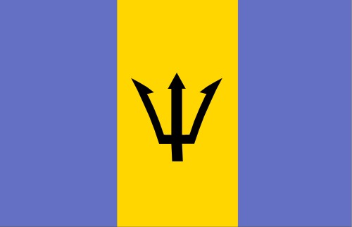 Барбадос флаг. Флаг Барбадоса. Трезубец Барбадос. Страна с трезубцем на флаге. Флаг страны Барбадос.