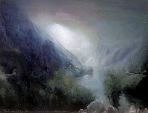 River Drina; Oil on canvas