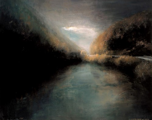 River Morava; Oil on canvas
