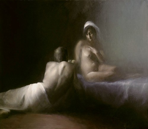 A couple; Oil on canvas, 80x120 cm