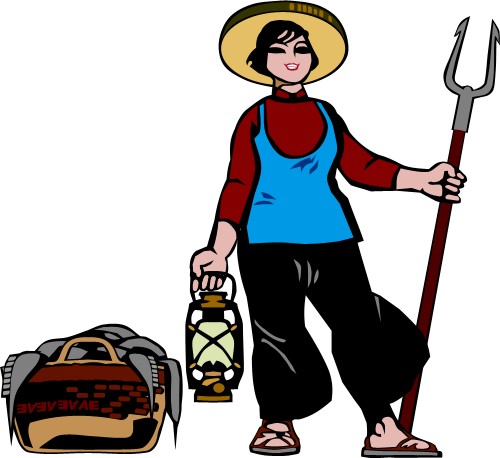 Chinese Fisherwoman; Asia, Workers, Corel, Chinese, Fisherwoman