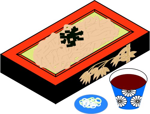 Japanese Buckwheat Noodles with Seaweed; Asia, Food, Matsuri, Graphics, Japanese, Buckwheat, Noodles, with, Seaweed