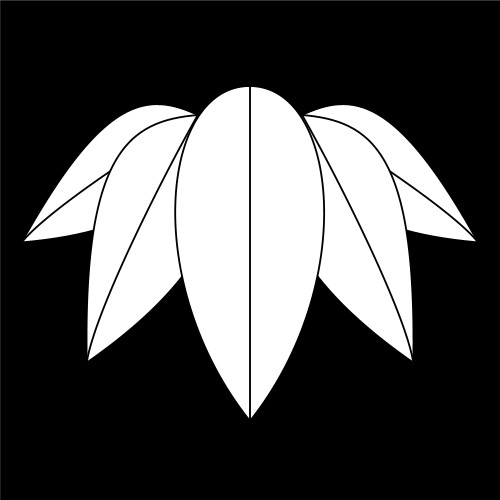 Japanese Five-Bamboo-Leaf Crest; Asia, Crest, Matsuri, Graphics, Japanese, Five-Bamboo-Leaf, Crest