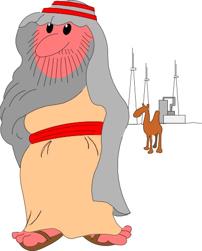 Arabian man with camel; Cartoons