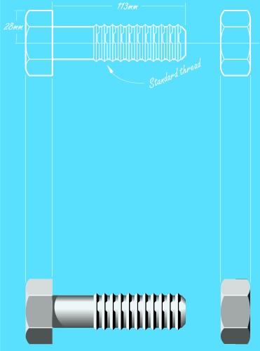 Blueprint with nut and bolt; Backgrounds