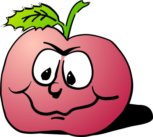 Apple; Fruit, Cartoon, Food